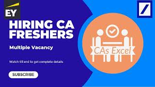 Multiple Hiring/ vacancy for CA freshers|  #caexperienced #cafreshers #hiring #psujob