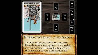 Celtic Cross Wealth: Queen of Swords in Position 2 Reversed - Emotionally Detached Finances