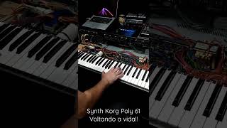 Synth Análogico Korg Poly 61 voltando a Vida #vintagesynthesizer #korg