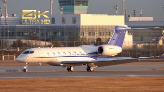 Gulfstream G650ER from Qualcomm N692GD arrival at Munich Airport MUC EDDM