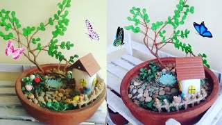 Fairy garden, simple and quick making/ Balcony Makeover ideas part-5/ #HomeMitra