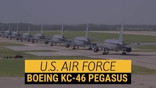 US Air Force KC-46 Pegasus Elephant Walk lineup and takeoffs