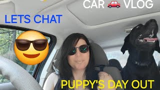 CAR 🚗 VLOG* LETS CHAT* OUR PUPPY IS OUT WITH US AGAIN🐾