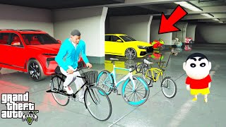 Franklin And Shinchan Make A Secret Garage In House & Stealing Bicycles In GTA V