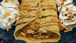 CRÊPES POMME CANNELLE (Recette Française) - Recette Rapide et Savoureuse