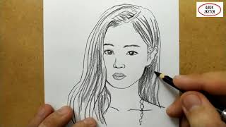 VERY EASY, how to draw jennie blackpink / quick sketch