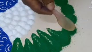 peacock simple Rangoli || colorful  peacock rangoli