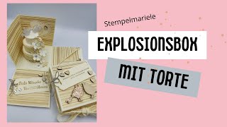 Die perfekte Verpackung für eine Hochzeit basteln: Explosionsbox mit Torte