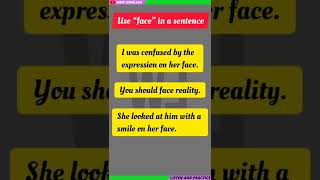 #short #shorts  Use #face  in a sentence