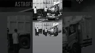 Truk Vs truk di jkt #accidentcar #terguling #trukolen