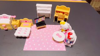 Unboxing Sanrio Hello Kitty Study Room Play set with Sister Mimmy Kitty | ASMR