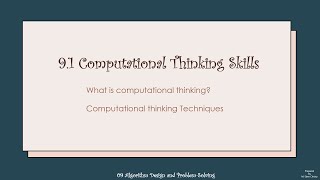 Cambridge AS Level | 9.1 Computational Thinking Skills | Outline