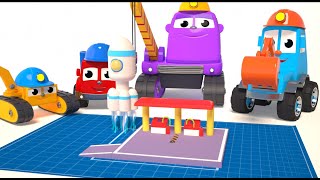 FRIENDS ON WHEELS EP57 - THE MIGHTY MACHINES BUILD A SPACE FUEL STATION 3D KIDS ANIMATION