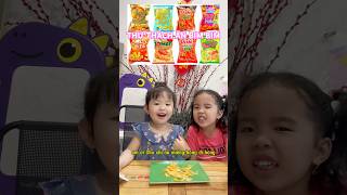 Chị Chị Em Em ăn snacks bim bim kiểu này vui nè! | Minh Minh Family #shorts #cute #trending #viral