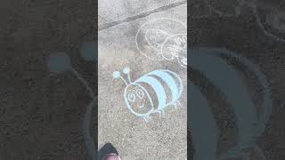 Chalk fun in the garden #art #artdimple91 #art_dimple #drawingshorts #chalkdrawing #honeybee #short