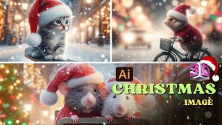 Ai image generator | Cute Ai Christmas image  #bingimagecreator #tutorial | Cute animal ai image