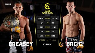 Sam Creasey vs Stipe Brcic Cage Warrior 142 Full Fight