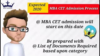 MBA CET Expected Admission Process 2020 | List of Documents Required | DTE CAP Rounds