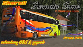 SHARE LIVERY PERMATA TRANS SALATIGA SHD ORI||FREE PPL‼️||SELENDANG VOYAGER & JB2||BUSSID ID