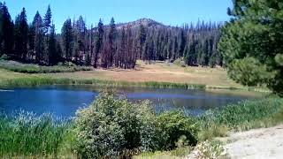 Mendocino National Forest scenery at Plaskett Meadows with upper lake and Black Butte, 9-2-2022