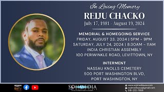 MEMORIAL SERVICE | REIJU CHACKO