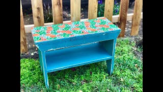 DIY Decoupage Wooden Stool