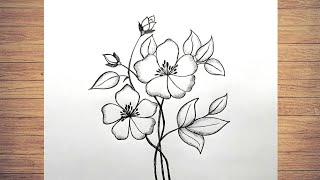 Flower Design Drawing  | Flower Drawing | Easy Flowers Drawing | Simple Drawing