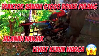 Lewat kebun warga!!! Traktor sawah G1000 boxer pulang dari lahan