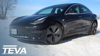 2018 Tesla Model 3 Long Range Dual Motor winter test / TEVAdrive