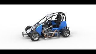 3D printable Pavement 600 Micro sprint car Scale 1:25 3D model view