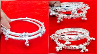 silver kada design for ladies चांदी का कढा के ङिजाईन वजन और कीमत समेत |silver jewellery