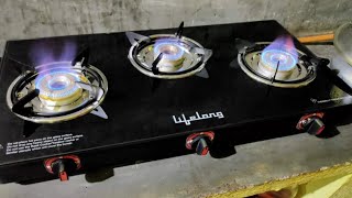 Lifelong glass manual  gas stove (3 burners)honest review /with ISI mark