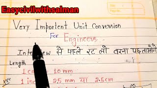 Important units for civil engineers @easycivilwithsalman6626