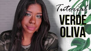 Tutorial make em tons de verde oliva | PELE NEGRA