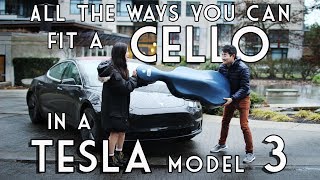 ALL THE WAYS YOU CAN FIT A CELLO IN A TESLA MODEL 3! w/ Nathan Chan and Esther Hwang