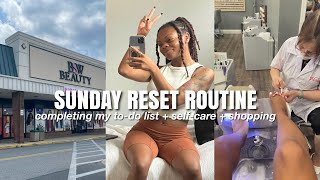 SUNDAY RESET ROUTINE🧘🏽‍♀️| completing my to-do list, self care, shopping, cleaning