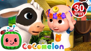 Baby JJ's Farm Animal Flower Crown! | Cocomelon and Little Angel Nursery Rhymes