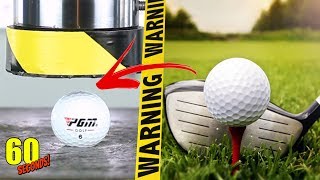 ◄ 60 초 ► 실험 유압 프레스 VS 골프 공 | Golf Ball (60 Seconds!)