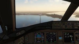 Misty Arrival into New York JFK Int Airport (KJFK) | PMDG B77W | MSFS