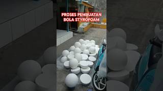 PROSES EMBUATAN  BOLA STYROFOAM PUTIH #styrofoamdecoration #styrofoam #dekorasitoko #dekorasi