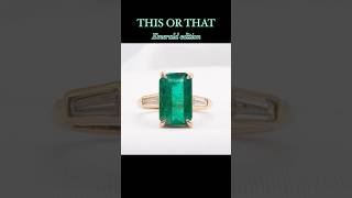 EMERALD THIS OR THAT💚 #emerald #engagementring #jewelry #emeraldcut #diamond #ring #diamondrings