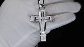 Big Daimond Cross Pendant, mens diamond cross pendant, hip hop jewelry, Iced out cross pendant