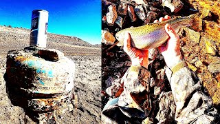 Fishing For Fat Monster Rainbow Trout   Alcova Lake   Lowest Water Level In 80 Years - Lake Treasure