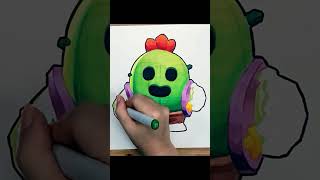 Drawing Spike - Brawl Stars to copic marker #shorts