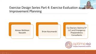 Emergency Preparedness Exercise Design and Evaluation: Session Four