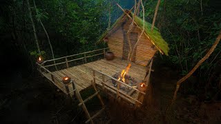 I Build The Most Beautiful Bamboo House in The Wood, Girl Solo Bushcrafts 2022