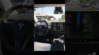 Tesla Drives Itself Through a Costco Parking Lot #shorts