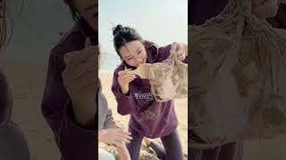 双胞胎姐妹拿探测仪在沙滩寻宝，没想到竟找到精致的小盒子，这下要发了！【两只马儿—恶搞姐妹】