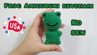 Amigurumi Frog Keychain (no sewing need It)