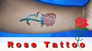 26 rose tattoo with pen #tattoo #tattootrends #tattooart #tattooartist #viral #temporarytattoo